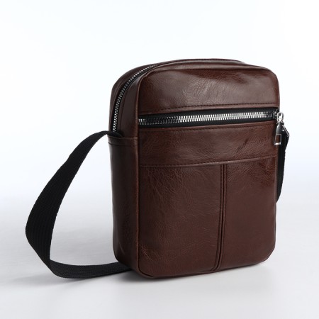 Male bag with lightning, brown color
