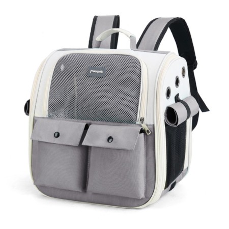 A backpack of cats for cats and dogs, 39 x 40 x 25 cm, gray