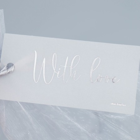 Bag Gift Organza Silver "For You", with a nameplate, 20 x 30 cm +/- 1.5 cm-4