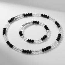 Set 2 objects “necklaces, bracelet” Noel duet, white-black color in silver