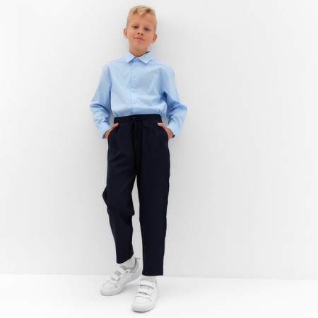 Shirt for the boy Minaku: School Collection, Blue color, height 146 cm-4