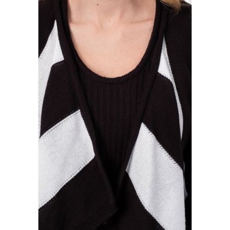 Cardigan female, size 44, black color, white-3