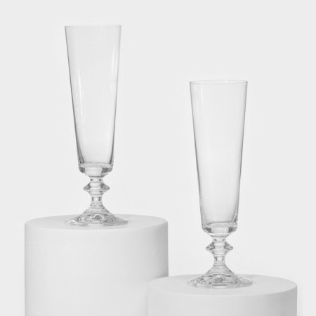 A set of glass glasses for champagne Bella, 205 ml, 2 pcs