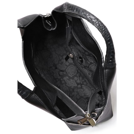 Bag women, genuine leather, 335x280x125 cm, black-4