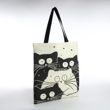 Bag Schoper without fastening, from textiles, beige color