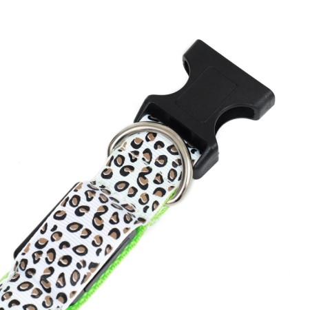 Collar with backlight leopard 3 glow modes size XL, Osh 60-70 x 2.5 cm Green-8
