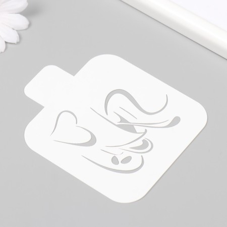 Plastic stencil "Coffee mug" 9x9 cm-1