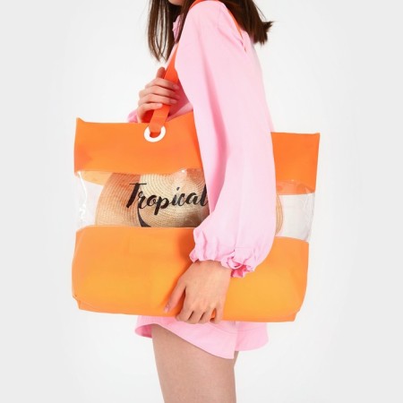Bag Women's Beach Tropical Vibes, 50x35x11 cm, orange color-6