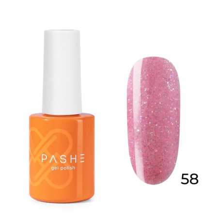 Color gel polish Pashe Atelier, No. 58 sparkling pink, 9 ml