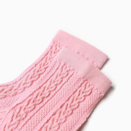 Women's socks, pink/embossed pigtail color, size 36-40-1