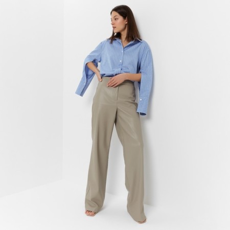 Women's pants (eco -leather) minku: eco leather color gray, size 44