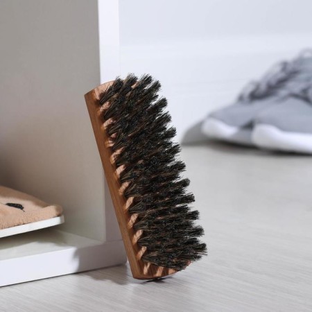 Shoe brush 13 × 4 cm, 80 bundles, natural hair