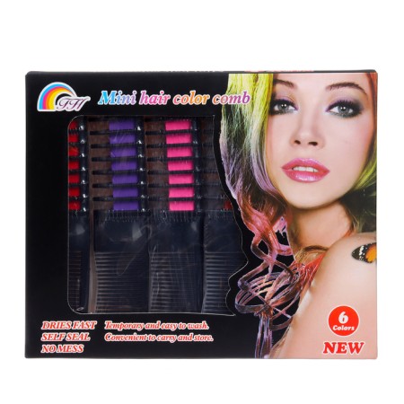 Loars for hair with a comb, set of 6 colors-1
