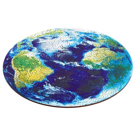 Wooden puzzle with a two -layer cover "Planet Earth" m-1