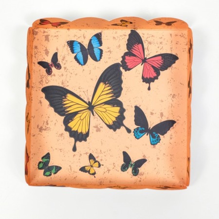 Box for cookies, "watercolor butterflies", 12 x 12 x 3 cm-3