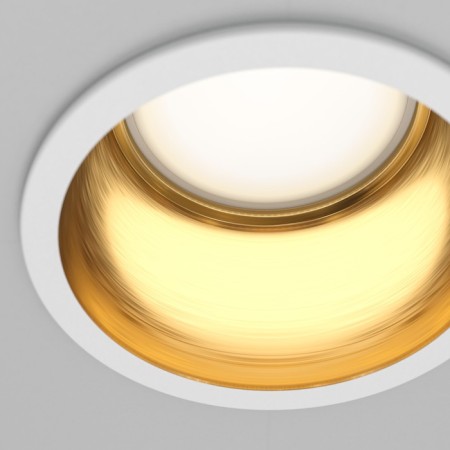 The built-in lamp Technical DL049-01WG, GU10, 1x12 W, 68x68x54 mm, white with gold-1