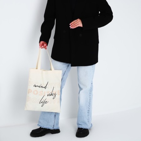 Positive-shop bag without lightning, without lining, beige color-6