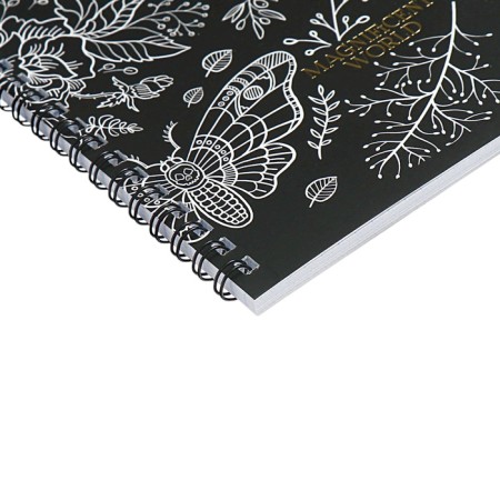 Notebook 48 sheets, in a cage, on a crest, Magnificent World, cover coated cardboard, matte lamination, stamping foil, mix-2