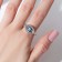 Ring "amulet" of the eye, classic, white-blue color in silver, dimensionless