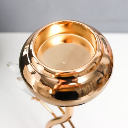 Summary metal, glass for 1 candle "Paola" D-5 cm, gold 11.5x11.5x32.5 cm-4