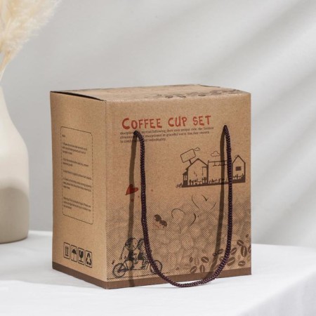 Tea ceramic tea on a metal stand “Marble”, 6 objects: 2 cups 200 ml, 2 saucers d = 14 cm, 2 spoons-4