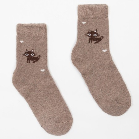 Children's woolen socks "cats", color mix, size 20