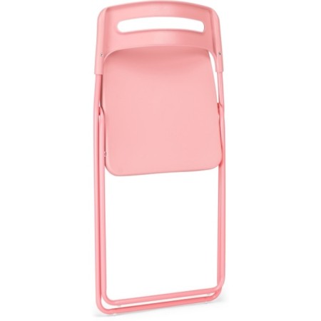 Fold plastic stool, metal/plastic, pink/pink 43x46x81 cm-4