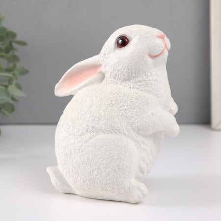 The piggy bank "Rabbit No. 3 is white (paws down)" height 16 cm, width 10.5 cm, length 12.5 cm-2