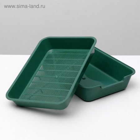 Toilet with a grid "Bella" for cats, 37 x 27 x 8 cm, green-4