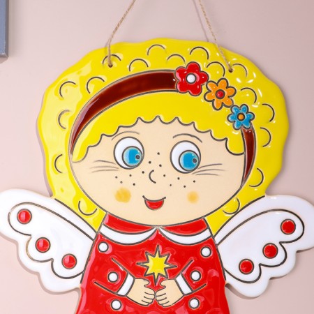 Panel "Angel", 22x21 cm, Mayolika-4