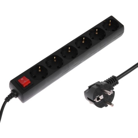 Network filter 5Bits SP6B-218 6S, 6 outlets, 3x0.75 mm2, with salary, 1.8 m, black