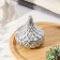 Candle "Dome" in the candlestick with rhomboid faces of gypsum with a lid, 8.5x8.5cm, silver