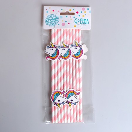 Pipe for the cocktail "Unicorn", a set of 10 pcs.-2