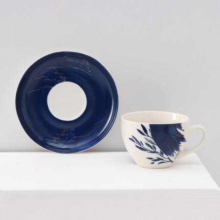 Service Tea porcelain shade Ternura, 12 items: 6 cups 250 ml, 6 saucer d = 15 cm-4