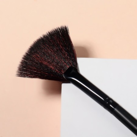 Makeup brush, fan, 16.5 (+/- 1) cm, black color-3