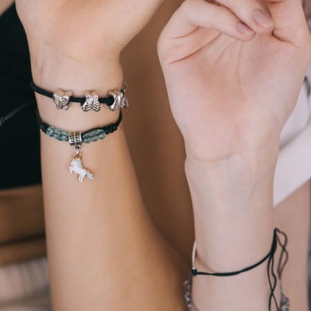 Bracelets "Demetrons" unicorns with beads, color, 8 cm-4