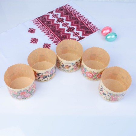 Paper form for cupcake, Maffin and Kulich "Gorodets Mix" 110 x 85mm,-2