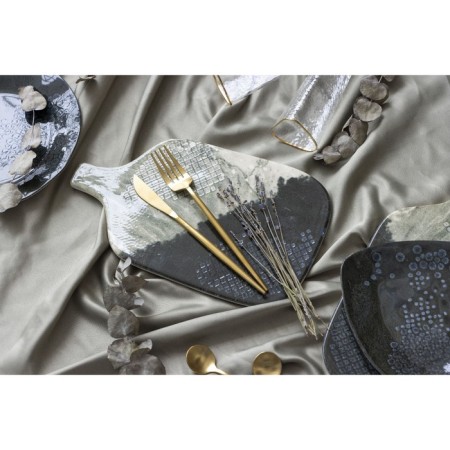 Ceramic “Stone” ceramic dish, 29.7x17.5 cm, gray color-10