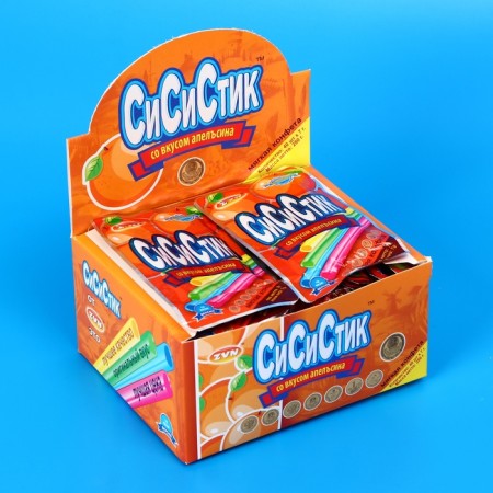 Soft candy "Xi Sile" with an orange taste, in straws, 7 g