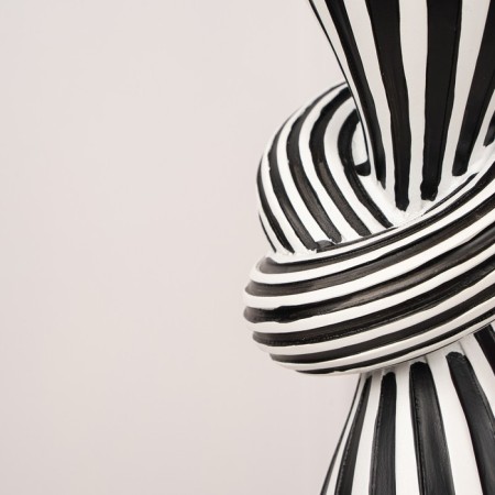 Click for one candle "Knot", white-black color 39 x 10.5 x 10.5 cm-8