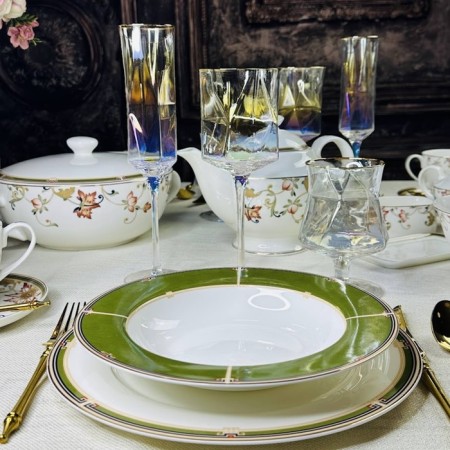 A set of deep plates Lenardi "Cassiopeia", D = 23 cm, 6 pcs