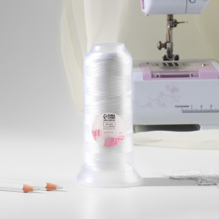 Satin thread, 120d/2, 3000 yard, white color-3