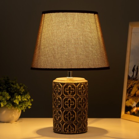 August table lamp E14 40W chocolate-gold 22x22x34 cm Risalux-1
