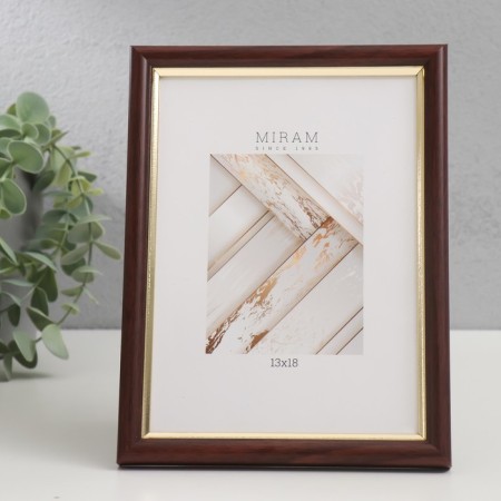 Photo frame Plastic "Mira" 13x18 cm beech with gold (plastic screen)-1