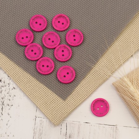Set of wood stripes "Hand Made with Love", 2 × 2 cm, 10 pcs, bright pink color