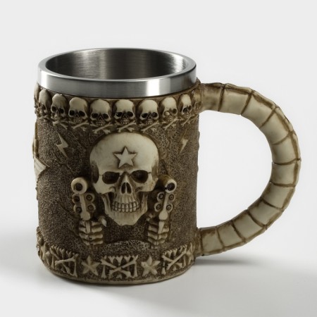 Stainless steel mug "Skull. Halloween ", 400 ml, beige color