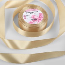 Satin tape, 25 mm × 23 ± 1 m, color champagne No. 123