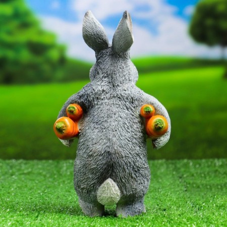 Garden figure "Bunny carries carrots" 9x13x22cm-2