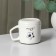 Ceramic mug with a lid and spoon "Star", 350 ml, white color