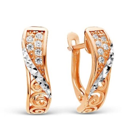Earrings "intrigue", gilding